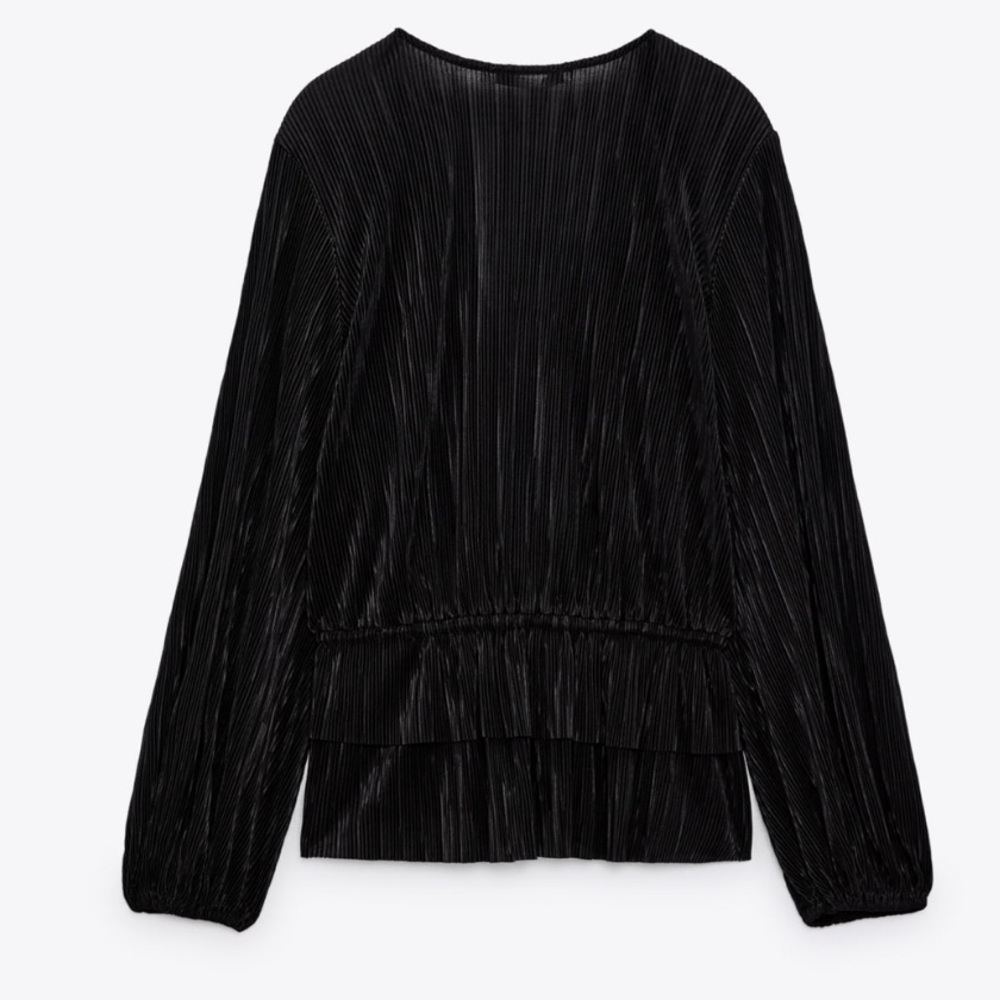 Zara Black Pleated Top - Picture 9 of 10